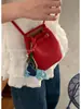 Bolsa Vermelha Simples Pequena Feminina 2025 Nova Moda Coreana Bolsa Saco Simples Versátil Bolsa de Ombro Transversal