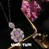 Joyería Paloma de Polvo Mozambiqueña Hielo Flor Gema Colgante Collar Banquete Alta Dación Princesa Flor de Polvo Pendientes