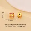 Estilo Nacional Método Antiguo Incrustación de Oro Diamante Cuentas Cilíndricas Cuentas Espaciadoras Plata 925 Cuentas con Agujero para Pulseras Collares Bodhi DIY Accesorios de Joyería