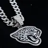 Joias da Moda Europeia e Americana Pingente Pantera Negra Marca Tendência Estilo de Personalidade Versátil Colar Totalmente Cravejado Atacado