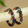Pulsera de Vidrio con Ceniza de Incienso Multicolor para Hombres y Mujeres, Regalo de Pareja, Pulsera Tradicional de Bestia Tragadora de Oro, Joyería de Cuentas Budistas, Estilo Étnico