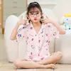 Pijama Nuevo para Niñas 2025 Verano Delgado Manga Corta Niños Niñitas Verano Bebé Conjunto Ropa para Casa Exterior