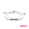 Pulseira de Corda Trançada Multicolorida Transfronteiriça Hobby Paz Amor Paz Presente Comemorativo Pulseira de Aço Inoxidável Gravada