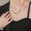 Collar de Cuentas Doradas para Mujer Diseño de Alta Gama Nicho No se Desvanece 2025 Nueva Cadena para Clavícula Accesorios Estilo Ins
