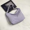 Primavera 2026 Nuevo Estilo Coreano Gran Capacidad para Mujer Bolso de Lona Plegado de un Solo Hombro Debajo del Brazo Bolso de Media Luna Bolso Cruzado Casual