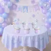 Amazon Inverno Temático Boneco de Neve Aniversário Bolo Topper Decorações Parede de Fundo Atmosfera Floco de Neve Banner com Letras Bandeira