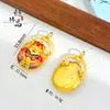 Tienda de Oro Mismo Estilo Dorado Antiguo Esmalte Carácter de Fortuna Dios de la Riqueza Colgante Nuevo Estilo Chino Estilo Nacional Colgante Dios de la Riqueza Cadena para Suéter