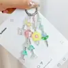 Nuevo colgante de flor de tulipán y mariposa, colorido, lindo, para llavero de niña, cadena colgante, accesorio para mochila de estudiante, regalo