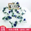 Enredadera Artificial de Rosas Transfronteriza con 45 Cabezas, Tiras de Flores de Seda Bicolor, Enredadera de Peonías para Ocultar Imperfecciones, Decoración de Techo para Aire Acondicionado