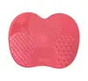 Esponja de Silicone Personalizada para Limpeza de Maquiagem Apple com Ventosa Ferramenta Portátil para Limpeza de Pincéis de Maquiagem Artefato Doméstico Atacado de Fábrica Dedicada