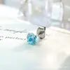 Brinco Stud Borboleta de Liga de Titânio F136 com Zircônia Redonda Stud para Lábio de Titânio G23 com Rosca Interna Joia para Piercing