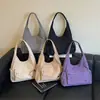 Bolso de hombro japonés de nuevo estilo de comercio exterior, color liso, simple y casual, bolso tote para debajo del brazo, gran capacidad, bolso de mano con cordón para estudiante