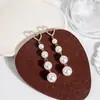 Pendientes Largos de Plata con Borlas de Diamantes Completos Super Brillantes, Populares en Línea, Hacen que el Rostro Parezca Más Delgado, Pendientes de Cadena Elegantes y Versátiles