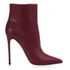 Botas de Moda Europeias e Americanas Transfronteiriças Bico Fino Salto Alto Zíper Lateral Botas Femininas Comércio Exterior Tamanho Grande 12CM