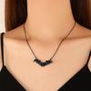 Collar de murciélago negro popular europeo y americano, cadena de clavícula de hip-hop exagerada de Halloween, joyería sencilla con personalidad para mujer N6349
