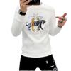 Moletom de Moda Europeia com Artesanato Pesado, Strass a Laser, Gola Redonda, Mangas Longas e Mangas Curtas para Jovens Modernos e Únicos