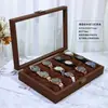 Caja para Relojes Caja de Exhibición Caja de Almacenamiento para Relojes Colección de Joyería de Pulsera Exhibición Resistente al Polvo Múltiples Compartimentos Caja de Relojes Retro con Tapa