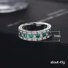 Anillo de estilo europeo y americano para hombre, con circonita y esmeralda de imitación de imitación completa de diamantes, vintage, muy vendido en Cross-border Wish, anillo único y versátil