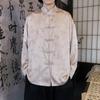 Primavera e verão 2025 novo estilo chinês masculino retrô moderno novo chinês em relevo Phoenix Hanfu camisa de manga comprida com botões