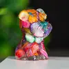 Adornos de Resina Rellenos de Cristal Natural para Schnauzer, Perro Sentado Lindo de Mascota, Diseño Artificial, Lindas Decoraciones de Escritorio