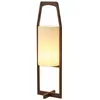 Elegante luminária de chão nova em estilo chinês, design retrô, adequada para salas de estar em hotéis boutique, salas de chá Zen e espaços de arte, apresentando uma estética Wabi-Sabi e artesanato em madeira.