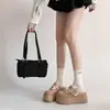 Zapatillas versátiles de estilo francés con lazo y punta cerrada, adecuadas para combinar con faldas, para mujeres petite, con suelas gruesas para aumentar la altura, nuevo modelo primavera/verano 2026