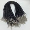 Accesorios para Joyería Cordón de Cera Coreano con Cadena de Cola Collar de Cordón de Cuero Negro Versátil Cordón a Juego Cordón de Cuero Negro Longitud 45 cm Grosor 1.5 mm