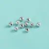 Accesorios de Plata de Ley S925 Plata Lisa Cuentas Sueltas Pequeñas Cuentas de Linterna Pulsera de Cuerda Trenzada Hecha a Mano DIY Pulsera de Cristal Cuentas Espaciadoras Cuentas para Hilo