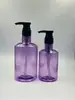 Frasco de plástico simples de 300/500ml para hotel, frasco cilíndrico de PET de gargalo alto de 28mm para shampoo