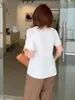 Camiseta de Manga Corta con Cuello Polo Estilo Coreano de Tencel para Mujer Tallas Grandes Personalizada 2026 Primavera Top Versátil Adelgazante 144108