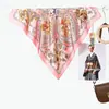 Lenço Feminino Pequeno de Seda Floral Vintage de Primavera, Lenço Quadrado de Seda Artificial, Lenço de Pescoço Pequeno Versátil Elegante de Alta Qualidade, Atacado e Dropshipping