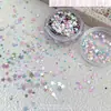 Decorações de Arte para Unhas com Lantejoulas Estrela Dopamina, Tendência Popular Online, Estilo Menina, Glitter para Unhas Estrela de Cinco Pontas em Cor Mista