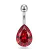 Piercing para el ombligo de acero inoxidable con forma de gota de agua y circonita, diseño transfronterizo de Amazon.