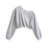 Suéter holgado informal de otoño e invierno de 2024, nuevo, combinable con todo, estilo Spice Girls europeo y americano, sudadera corta con hombros inclinados y sexy para mujer