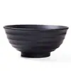 Tazones de Desayuno de 7 Pulgadas con Base Alta Estilo Vintage Negro Mate