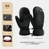 Guantes de snowboard para exteriores de invierno cálidos con forro polar gruesos a prueba de viento impermeables guantes cálidos de cinco dedos que dan calor