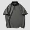 Polo de manga corta de verano para hombre, marca de moda, holgado, sencillo, talla grande, informal, combinable, con solapa y media cremallera.