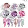 Nuevo brillo para uñas transfronterizo, polvo de diamante de cristal japonés brillante, láser colorido, polvo de uñas de cristal brillante