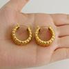 Pendientes geométricos en forma de U de acero inoxidable transfronterizos, de estilo europeo y americano, de titanio y oro de 18 quilates, para mujer.