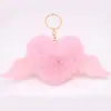 Llavero Colgante Ala de Ángel en Forma de Corazón Peluche Mochila Bolso Escolar Pequeño Accesorios para Mujer Llavero de Corazón al por Mayor