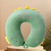 Almohada de Animales de Dibujos Animados en Forma de U, Almohada para el Cuello, Almohada Portátil para la Siesta de Viaje, Almohada de Felpa Linda para el Cuello Rellena de Espuma Viscoelástica