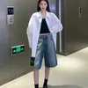 Shorts de Mezclilla Retro con Degradado para Primavera y Verano para Mujer, Pantalones Casuales Holgados Adelgazantes de Pierna Ancha de Longitud Media