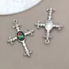 Popular Encaje Transfronterizo Blanco K Colgante de Diamante Chapado Aleación de Zinc Colgante de Cruz Pulsera DIY Llavero Accesorios de Joyería
