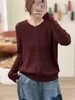 Suéter de Punto Trenzado Nuevo Redondo Otoño/Invierno 2026, Color Sólido, Suave y Acogedor, Manga Larga, Corte Holgado, Tejido Versátil, Cárdigan para Mujer