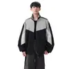 Chaqueta Feishun 2026 para Hombre con Bloques de Color, Nueva para Primavera, Corte Holgado, para Pareja, Cuello Alto, Ropa de Trabajo, Repelente al Agua, Chaqueta para Hombre