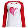 Camiseta de mujer con estampado de amor rosa de San Valentín 2022, camiseta de manga larga raglán de algodón, venta al por mayor