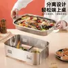 Plato para Pescado a la Parrilla de Acero Inoxidable con Borde Elevado Grande, Base Plana, Plato Multiusos, Plato para Pescado, Especial para Olla Caliente y Estufa de Alcohol, Nuevo Modelo Set Completo de Estufa para Pescado a la Parrilla
