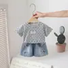 Conjunto de Verano para Niña 2026 Nuevo Elegante Ropa para Bebé Niña Infantil Delgado Lunares Manga Corta Shorts Conjunto de Dos Piezas