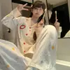 Pijama para Mujer Más Vendido 2026 Nuevo Primavera, Otoño e Invierno Algodón Nube Manga Larga Delgado Dibujos Animados Lindo Conjunto de Ropa de Casa