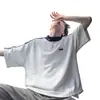 Camisa Polo Patchwork de Três Listras Estilo Americano de Manga Curta para Homens, Camiseta Casual Esportiva de Verão, Blusa Solta de Meia-Manga para Jovens